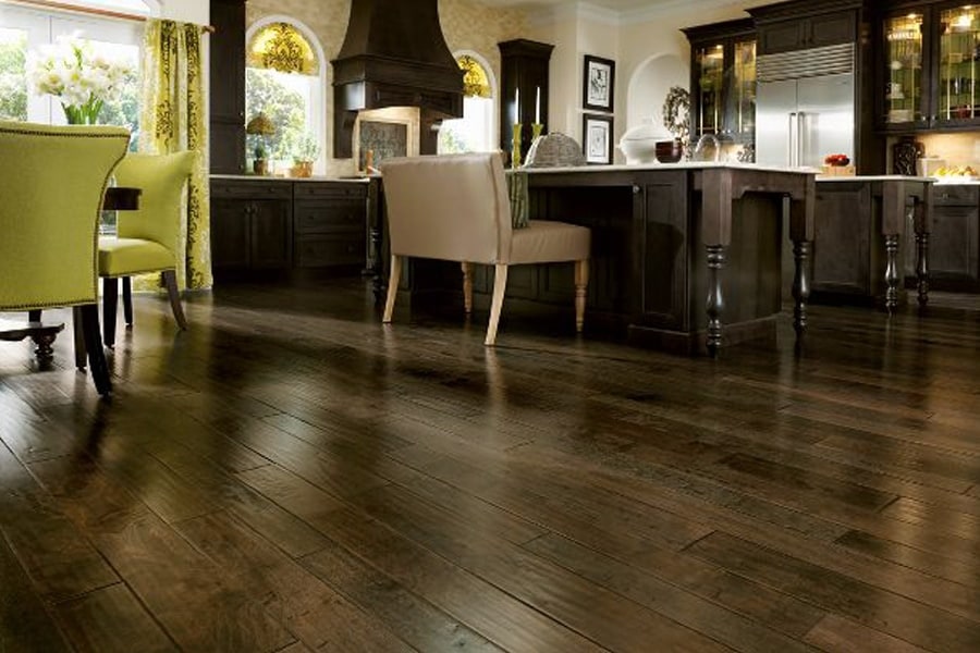 dark-hardwood-floor-kitchen | Bob's Carpet and Flooring
