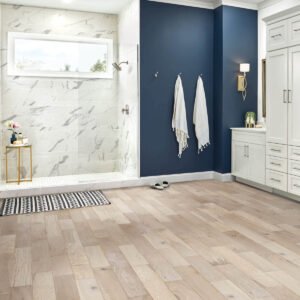 Waterproof flooring in a modern bathroom