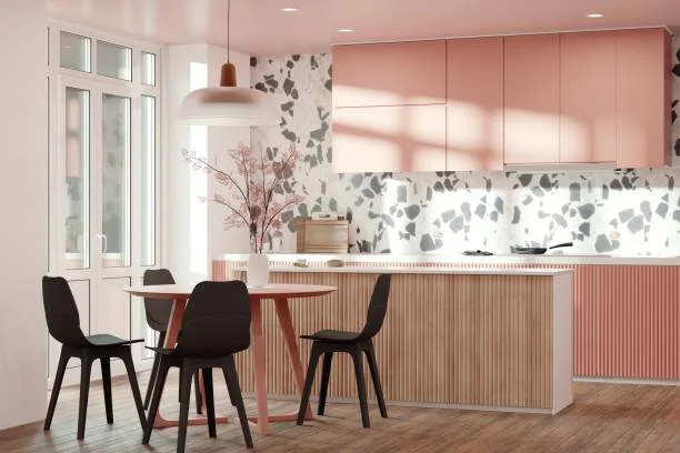 Laminate floors in modern kitchen
