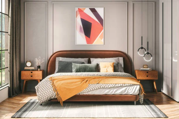 Area rug in bedroom