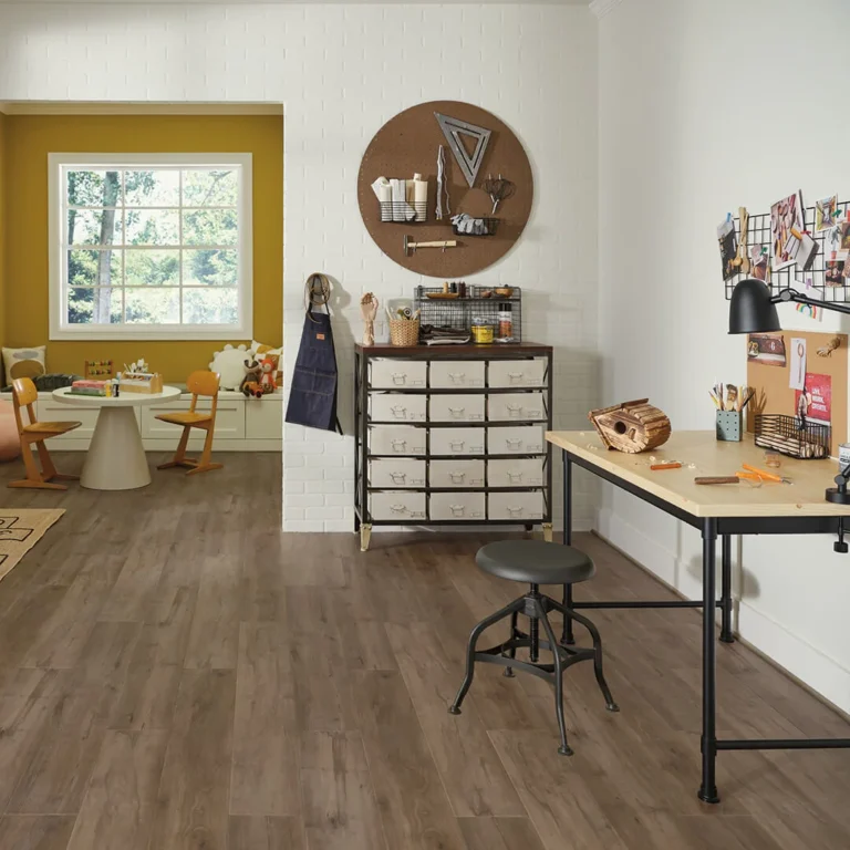 Shaw Floors vinyl flooring in crafts room