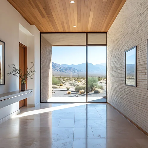 Large tiles in entryway