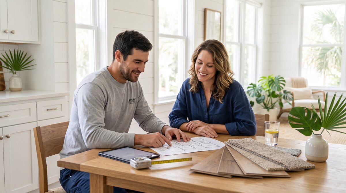 Free in-home flooring estimate St. Petersburg FL, Bob's Carpet & Flooring project specialist.