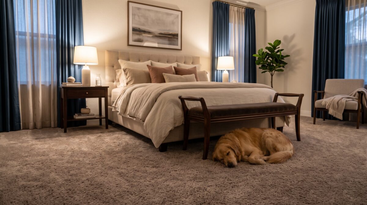 STAINMASTER PetProtect carpet Brandon FL, pet-friendly bedroom carpet Bob's Carpet & Flooring.