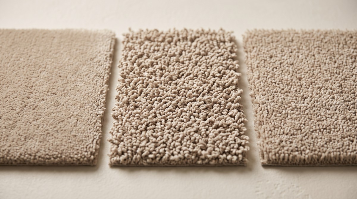 Carpet pile styles comparison plush saxony frieze cut pile, primary bedroom carpet Tampa Bay.
