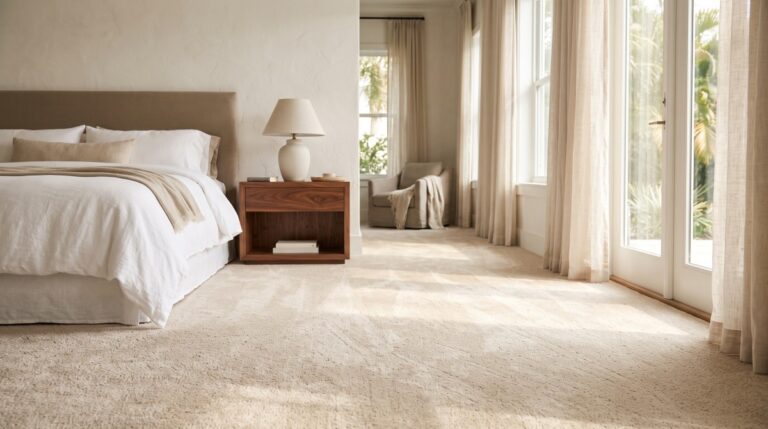 Primary suite carpet Tampa FL Carrollwood home, plush bedroom carpet Bob's Carpet & Flooring.